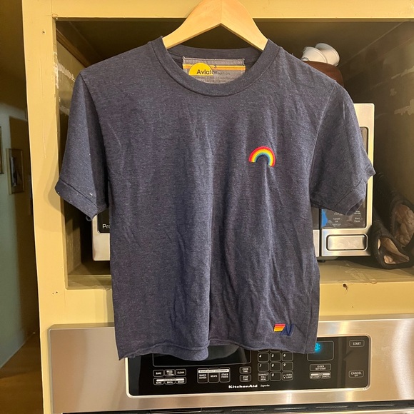 Aviator Nation Navy Rainbow Short Sleeve Sz.S EUC
MSRP:$83 - Picture 1 of 5